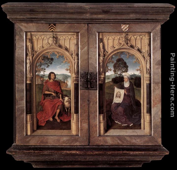 Triptych of Jan Floreins [detail 2, reverse] painting - Hans Memling Triptych of Jan Floreins [detail 2, reverse] art painting